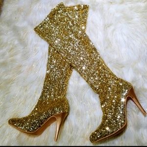 NWT BLING gold boot size 8.5